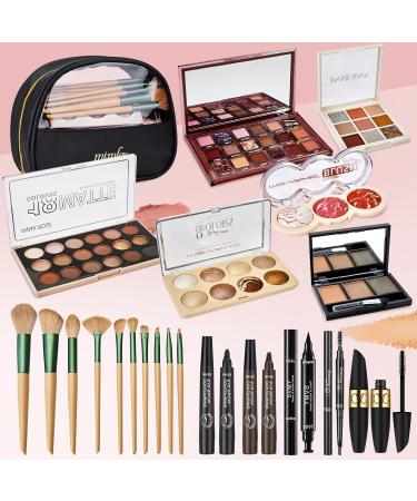 All-In-One Makeup Kit for Women | Travel Makeup Set - Perfect Valentine s Day Gift | Includes Eyeshadow Highlighter Blush Eyeliner & Brushes - Buy Online on GoSupps.com