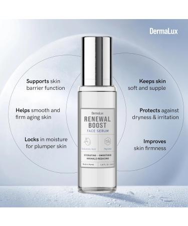 DermaLux Hyaluronic Acid & Peptides Face Serum - Dermatologist Tested Anti-Aging Korean Skin Care Hydrates Smooths Firms Clean Vegan Beauty for Dry Sensitive Skin 1.69 Fl Oz - Buy Online on GoSupps.com