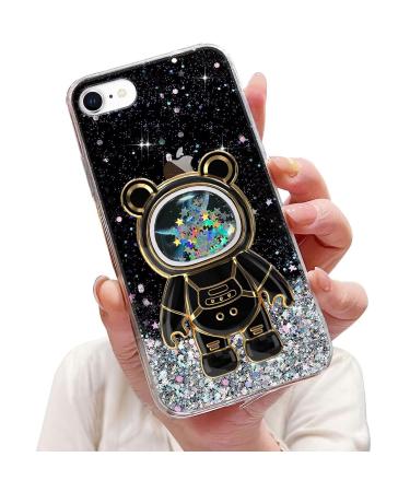 Tivenfezk Nadoli for iPhone 6 Plus/6s plus Treibsand B r astronaut Hidden Stand case caricature glitter astronaut stand soft silicone bling mobile phone case.