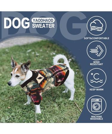 Yaodhaod Fleece Dog Sweater for Small Dogs - Ethnic Style Winter Clothing Ultra Soft Thermal Sweatshirt (M Multicolored) - Perfect for Cold Weather - Buy Online on GoSupps.com