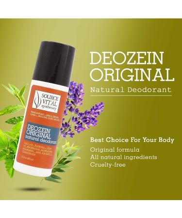 Deozein Original Roll-On Deodorant | All Natural & Paraben Free | Earthy Herbal Scent | 3 fl. Oz - Buy Online on GoSupps.com