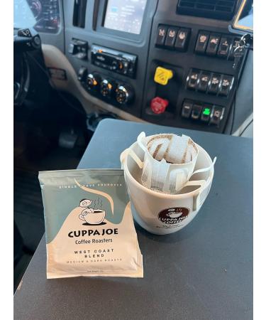 CuppaJoe Coffee Roasters Single Serve Pour Over West Coast Blend Medium & Dark Roasts Ground Coffee Filter Packs 8 x 18g - Buy Online on GoSupps.com
