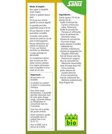 Salus Gallexier Bio - Liquid Food Supplement with Dandelion and Artichoke and 12 Vegetable Extracts - Facilitates Digestion and Good Functioning of the Liver and Stomach - 250 ml - Buy Online on GoSupps.com