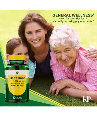 KP+ Spring Valley Beet Root 1000 mg | Natural Energy & Circulation Support | Dietary Supplement | 90 Capsules | General Wellness | (2) - Buy Online on GoSupps.com