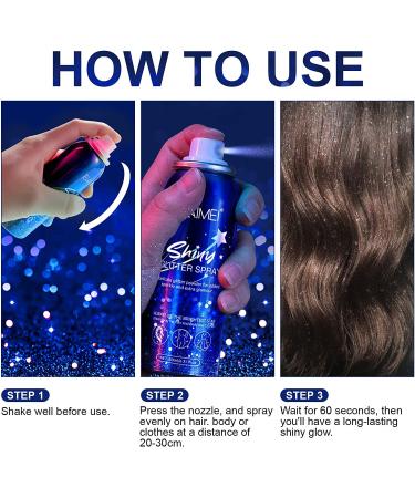 Body Glitter Spray for Face, Hair, and Clothing - Waterproof, Long-Lasting Shine for Stage Makeup and Festival Rave - 2.11oz/60ml - Buy Online on GoSupps.com