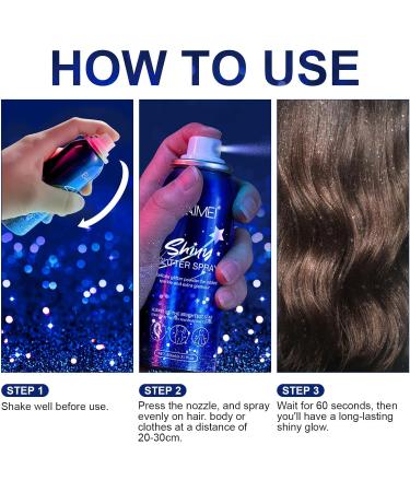 Shiny Glitter Spray for Hair and Body - Fast-Drying Waterproof Formula - 2PCS, 2 pack - Buy Online on GoSupps.com