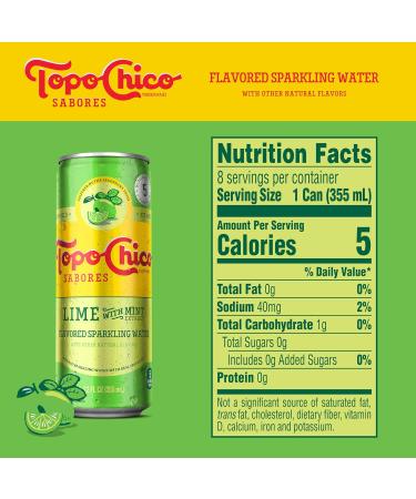 Topo Chico Sabores Lime with Mint Extract 12oz 8pk - Refreshing Sparkling Water | Shop Internationally - Buy Online on GoSupps.com