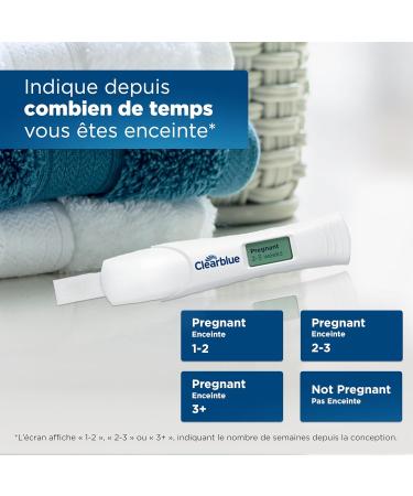 Clearblue Digital Pregnancy Test With Weeks Indicator The Only Test That Tells You How Many Weeks 2 Digital Tests (Pack of 1) 2 count (Pack of 1) - Buy Online on GoSupps.com