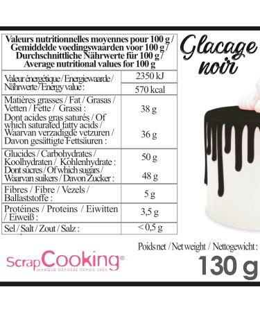 Scrapcooking Drip Cake Glasur Schwarz 130g - Quick-Drying Cake Glaze for Cakes Cookies & Desserts - Perfect for Birthdays & Halloween - Buy Online on GoSupps.com