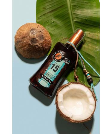 Byron Bay Australia Fast Bronzing Tanning Oil SPF 15 Spray - UVA & UVB Instant Protection Non-Greasy Water-Resistant with Vitamin E & Aloe Vera Coconut Scent 200ml - Buy Online on GoSupps.com