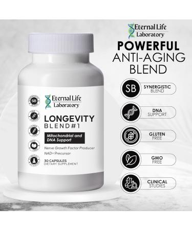 Shop Longevity Blend#1: CoQ10 200mg PQQ Nicotinamide Riboside & Shilajit - DNA & Mitochondrial Support Supplement for Anti-Aging & Cellular Vitality - 30 Veggie Capsules - Buy Online on GoSupps.com