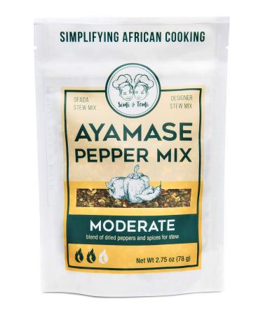 Simi & Temi Ayamase Pepper Mix | Nigerian Stew| No Preservatives| Dried Peppers| 2.75 oz | Moderate Spicy Moderate 2.75 Ounce (Pack of 1)