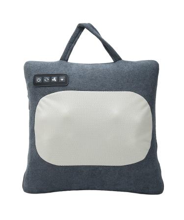 Electric back massage cushion heated waist massage pillow with constant temperature heating for the home office for belly legs (gray blue)