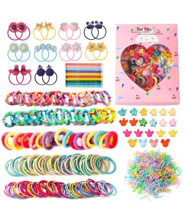 1221Pcs Hair Clips Hair Bands for Girls Hair Accessories for Girls Hair Bobbles Hair Elastic Bands Set Little Baby Kids colorfulA