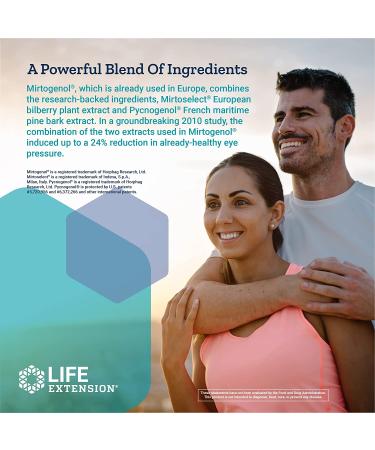 Life Extension Eye Pressure Support with Mirtogenol - 30 Vegetarian Capsules | Optimize Eye Health - Buy Online on GoSupps.com