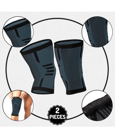 Shop FEEL RECOVERY Knee Supports for Men & Women - Compression Knee Braces for Pain Relief Osteoarthritis & Meniscus - Breathable Non-Slip XL Black - Buy Online on GoSupps.com