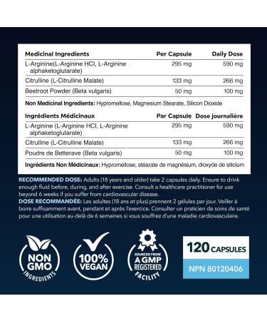 L-Arginine & L-Citrulline Supplement | Stamina Endurance Workout & Performance Support for Men | 295 mg L Arginine + L Citrulline 130 mg | 120 Nitric Oxide Pills | Vegan Third-Party Tested 120 count (Pack of 1) - Buy Online on GoSupps.com