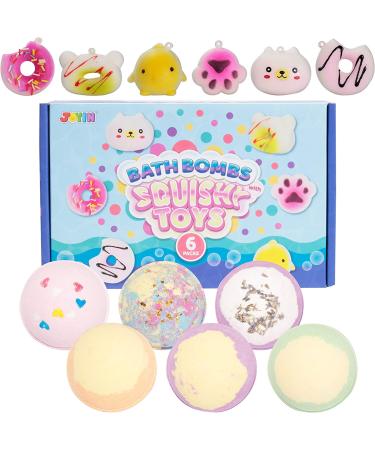 JOYIN Bath Bombs with Squishy Toys - 6 Pack Bubble Bath Fizzies | Perfect Gift for Kids - Birthday, Christmas, Valentine's, Easter - Buy Online on GoSupps.com