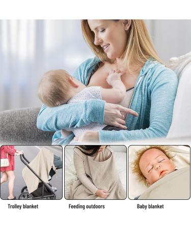 Zoneyan Musselin Still Towel - Soft & Breathable Cotton Breastfeeding Support for Moms & Babies (Khaki) - Perfect for On-the-Go - Buy Online on GoSupps.com