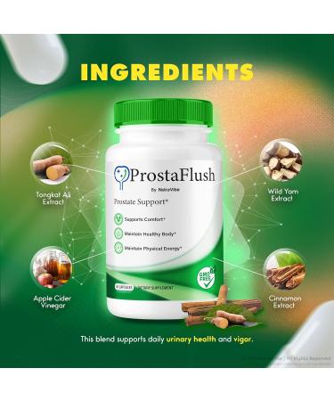(2 Pack) ProstaFlush Capsules - Natural Prostate & Bladder Health Support Prosta Flush Pills for Healthy Urinary Flow Comfort & Peaceful Sleep | Easy-to-Swallow Premium Formula (120 Capsules) - Buy Online on GoSupps.com