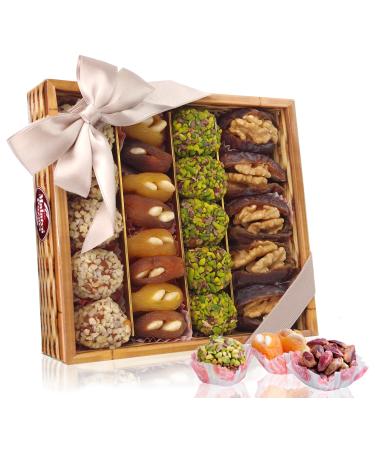 Healthy snacks mix gift basket |Vegan sweets Mix |Gluten -free |Dried apricots pistachios almonds figs with walnuts dates |Dry fruits |Gift set (500g (with dates))