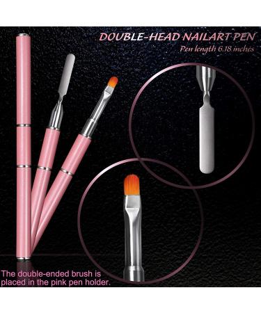 MIKIMIQI Dual Nail Forms Set - Poly Gel Kit with 120 Stiletto Nail Molds, 10 Pink Acrylic Nail Tips Clips, Dual-Ended Gel Brush, Nail File for Polygel Extension - Buy Online on GoSupps.com