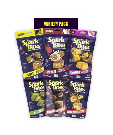 SPARK BITES - Variety Pack of 6 (one of each flavor) Allergen Free Vegan Healthy Energy Snack - A Steady Release of Wholesome Energy with NONE OF THE TOP 8 ALLERGENS - Vegan Non-GMO Gluten-Free