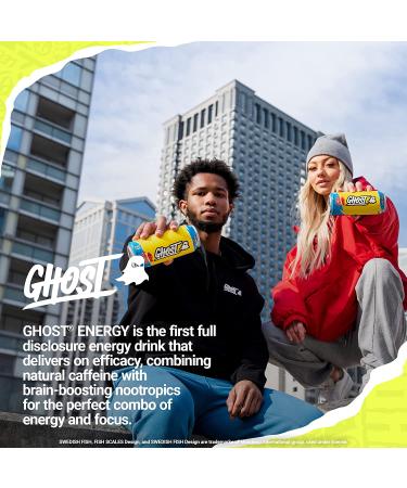 Ghost Energy Sugar-Free Swedish Fish Energy Drink 12-Pack - 16oz Cans - 200mg Natural Caffeine - L-Carnitine & Taurine - Soy & Gluten-Free - Vegan - Buy Online on GoSupps.com