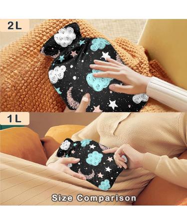 Naanle Vintage Moon Star Heat Bottle - 1L Transparent Hot Water Bottle for Pain Relief & Therapy - International Shipping Available - Buy Online on GoSupps.com