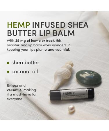 Herbo Shea Butter Lip Balm - Hydrating Natural Coconut Oil & Hemp-Infused Moisturizer for Dry Lips - Vegan & Silicone-Free Lip Care for Women & Men - Buy Online on GoSupps.com
