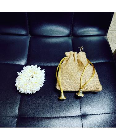 Indian Wedding Gajra Scrunchie Bracelet Set - Floral Jewelry for Hand with Mogra Elastic, Pack of 2 in Jute Bag - Buy Online on GoSupps.com