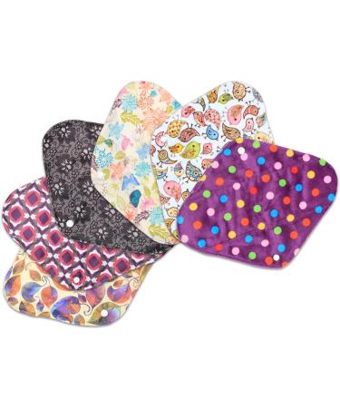 Teamoy 6Pcs 7.9 Reusable Washable Cloth Menstrual Pads with Wet Bag - Small Mixed Pattern - Buy Online on GoSupps.com