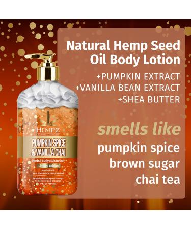 Hempz Limited Edition Pumpkin Spice & Vanilla Chai Body Lotion - Vegan Gluten Free 17 oz - Perfect for Men & Women - Shop Now - Buy Online on GoSupps.com