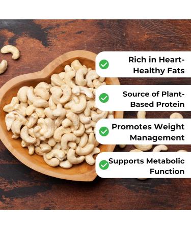 Whole Raw Cashews Premium Quality Non-GMO Gluten-Free Naturally Sweet and Buttery Nuts for Snacking Cooking and Baking No Additives or Preservatives (454g) - Buy Online on GoSupps.com