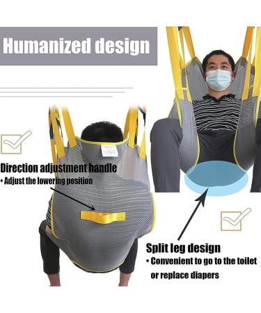 BaYte Mesh Patient Lift Sling Full Body Sling with Head Support Toileting Sling Divided Leg Shower Sling for Hospital Home and Nursing Homes L Large - Buy Online on GoSupps.com