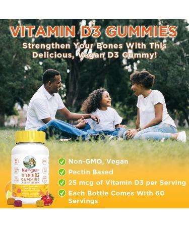 MaryRuth Organics Vitamin D Gummies - 2 Month Supply for Adults & Kids - Vegan, Non-GMO, Gluten Free - Bone Health Support Supplement - 60 Count - Buy Online on GoSupps.com