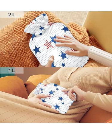 Independence Memorial Day Hot Water Bottle with Cover - 1L Small Warm-Up Bag for Pain Relief & Therapy | BPA-Free - Buy Online on GoSupps.com