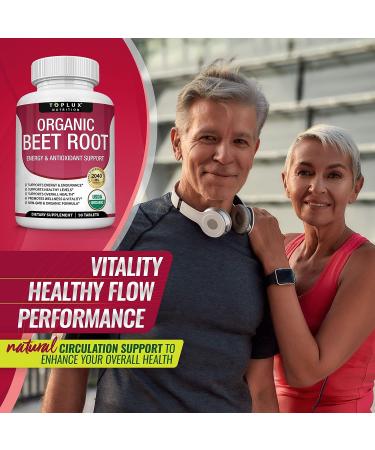 Organic Beet Root Powder Tablets - 2040mg Nitric Oxide Support for Circulation & Energy | Non-GMO, 90 Tablets - Buy Online on GoSupps.com