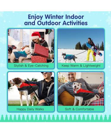 Nobleza Waterproof Reflective Dog Coat with Harness Hole | Blue | L35cm Back | Windproof & Warm Winter Jacket for Small Medium Large Dogs - Buy Online on GoSupps.com