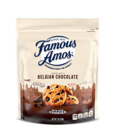 Famous Amos Wonders of the World Belgian Chocolate Chip Cookies | Bite-Sized Gourmet Chocolate Chip Cookies in a Resealable 7 oz Bag Belgian Chocolate Chip 7 Ounce (Pack of 1)