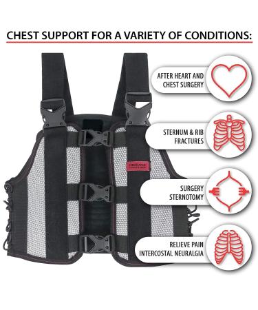 ORTONYX Sternum and Thorax Support Chest Brace - ACHB5255-XXL 2X-Large - Black/Gray (Pack of 1) - Buy Online on GoSupps.com