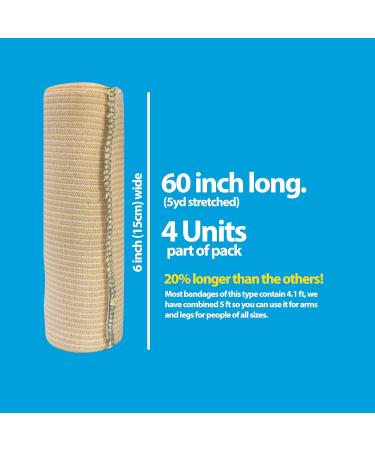 Premium Latex-Free Elastic Bandages - Compression Bandage with Hook and Loop Closure - 12-Pack (2 3 4 6 x 5yd) - Ideal for Injuries & Support - Buy Online on GoSupps.com