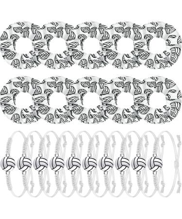 10 Pieces Volleyball Sport Hair Scrunchies Elastic Hairband Girl Hair Ties Sport Ponytail Holder  10 Pieces Adjustable Volleyball Charm Bracelet for Players Teams Gifts