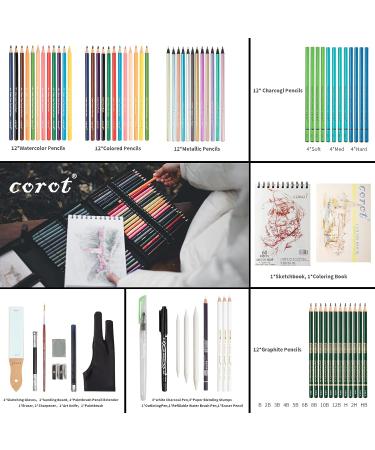 Corot 80pcs Drawing Kit with 3-Color Sketch Book - Painting Set for Kids, Beginners, and Artists - Buy Online on GoSupps.com