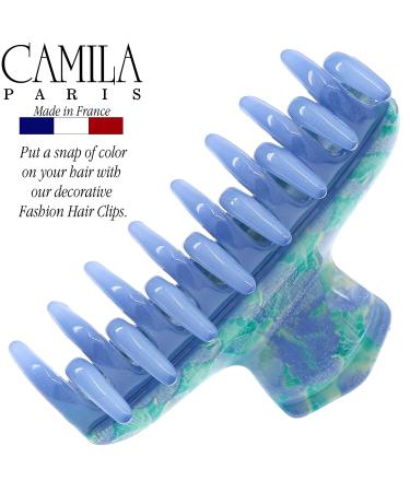 Camila Paris CP3312 Blue French Hair Clip for Women - Strong Hold Claw Clip for Thick, Curly, and Wavy Hair - Fashion Styling Accessory - Made in France - Buy Online on GoSupps.com