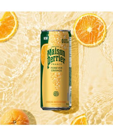 Maison Perrier Forever Orange Sparkling Water Beverage Natural Orange Flavour No Calories No Sweeteners No Sodium Sourced & Bottled In France 24 Cans - Buy Online on GoSupps.com
