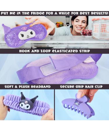Hello Kitty Sanrio Kuromi Beauty Set for Women Teens with Cooling Gel Eye Mask Plush Skincare Headband Claw Clip Eye Pads Kawaii Gifts for Women (Purple Kuromi) - Buy Online on GoSupps.com