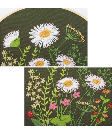 Embroidery Starters Kit for Beginners - 4 Cross Stitch Patterns, Wood Hoops, Scissors, Needles & Threads - Buy Online on GoSupps.com