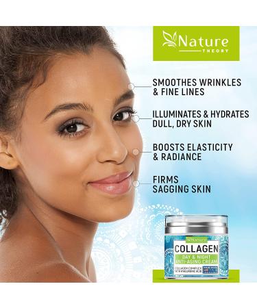 Collagen Cream - Anti-Aging Face Moisturizer with Hyaluronic Acid & Vitamin C - USA Made | Day & Night Hydration - Buy Online on GoSupps.com