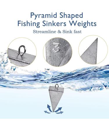 Pyramid Sinkers Fishing Weights Saltwater Surf Fishing Gear Tackle 1oz 2oz 3oz 10pcs - Buy Online on GoSupps.com